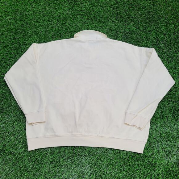 Vintage 90s Jantzen Sweater XL 26x25 Ivory Crest Ribbed - Picture 2 of 12